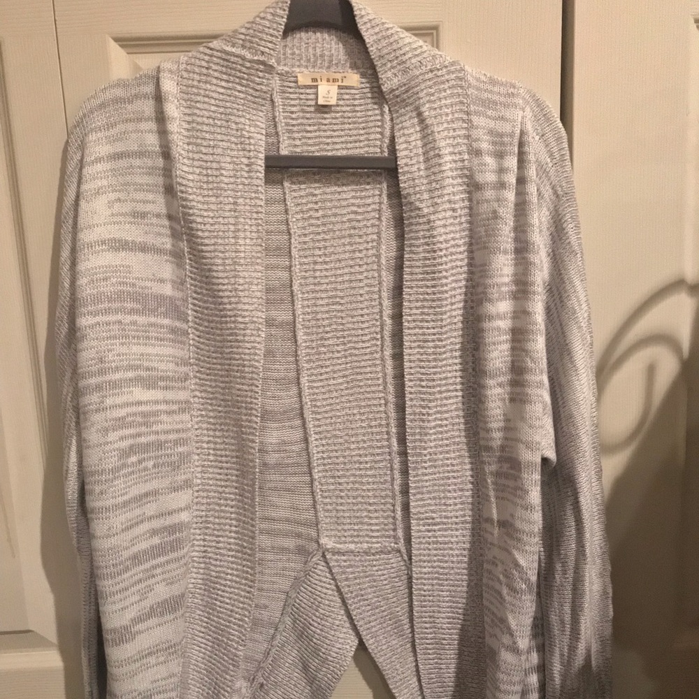Miami light gray open cardigan